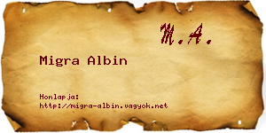 Migra Albin névjegykártya